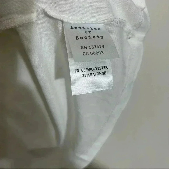 NWT Articles of Society Women's Top Button Down Tee White Short Sleeve Size S - Picture 5 of 5